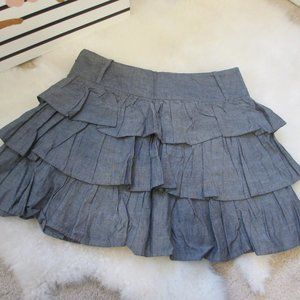 Denim like Ruffle Wet Seal Skirt NEW